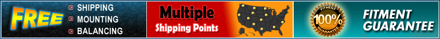 Free shipping is available on all Wheels and Tire packages.