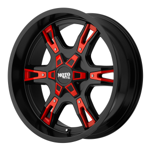 Moto Metal MO969 22X12 Satin Black With Red and Chrome Accents