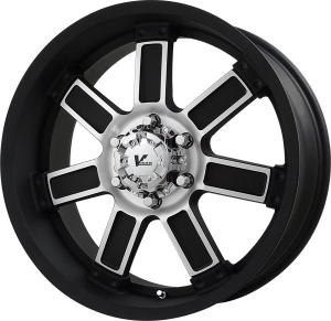 V-Rock Diesel 17X9 Matte Black Paint with Machined Spoke Hub