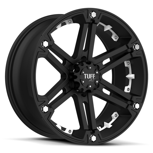 Tuff T-01 18 X 9 Inch Rims (flat Black With White Inserts) 